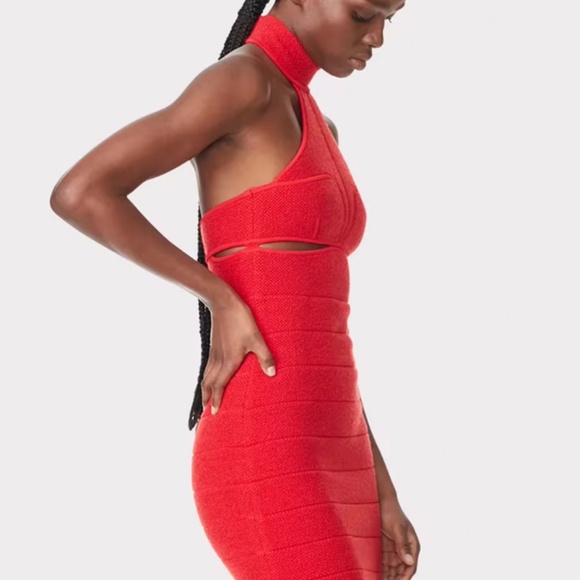 Herve Leger red mini dress with unboob cutouts - Picture 2 of 5